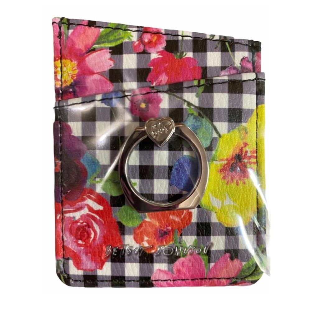 Betsey Johnson Gingham Phone Ring Wallet - Picture 2 of 6